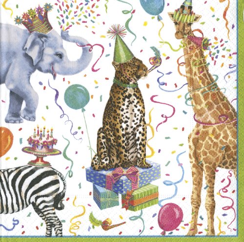 Serviettes de cocktail motif fête des animaux m...