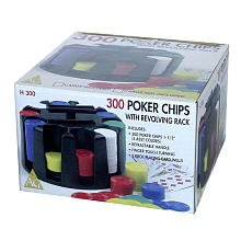 300 Poker Chips with Revolving Black Rack