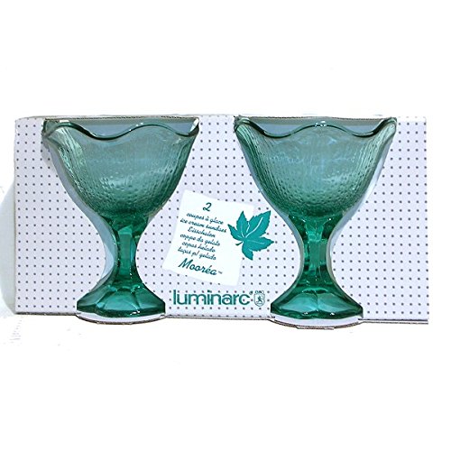 - coupes à glaces x2 luminarc turquoise moorea*