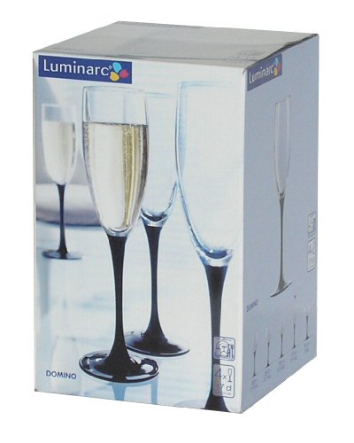 BHL Luminarc Domino Flute Glass 17 cl, Set of 4