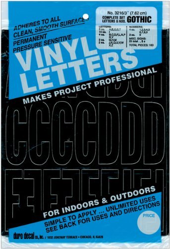 Permanente adhésif vinyle lettres & numéros 3 "-gothique/Black 0029211321612 Duro Permanente adhésif vinyle lettres & numéros 3 "-gothique/Black 0029211321612 Duro