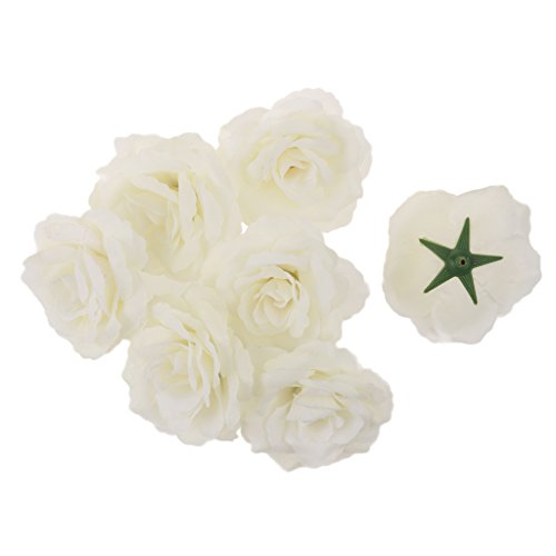 20pcs Têtes de Fleur Rose Artificielle en Soie ...