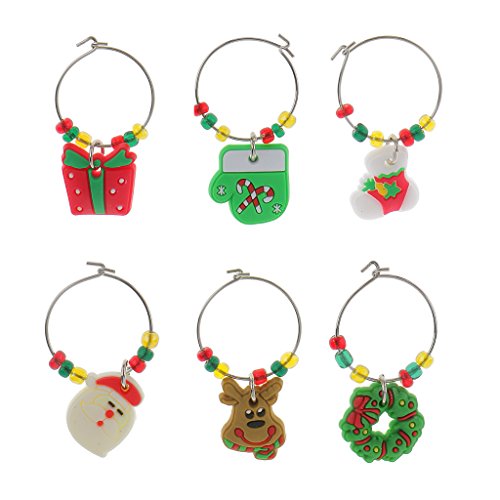 Lot 6pcs Mélangé Marque-verres Anneaux avec Cao...