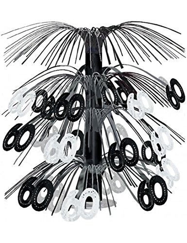 Centre de table anniversaire 60 ans noir et argent