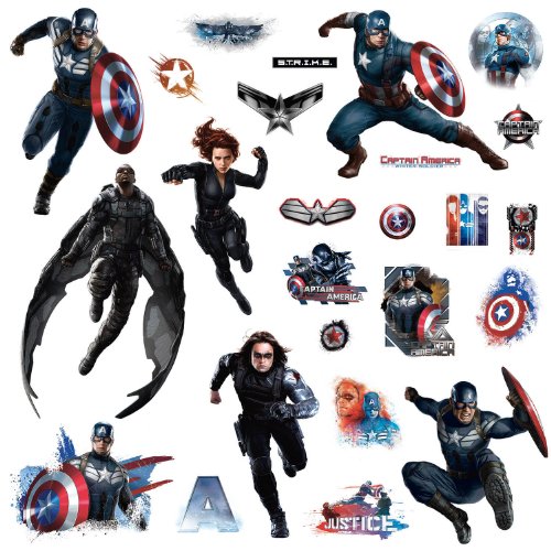 Thedecofactory Stickers Marvel Captain America Winter Soldier Roommates Repositionnables (25 Stickers) - Ado - Style : Ado code EAN 0034878771120 
