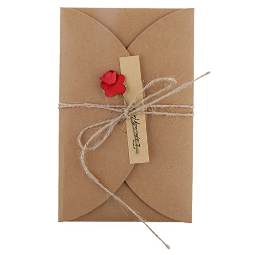 Carte de Voeux DIY en Kraft Papier avec Rose pr...