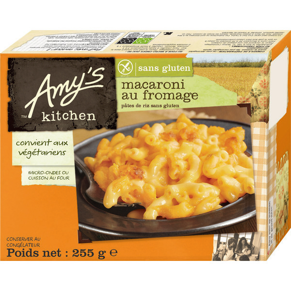 amy-s-kitchen Plat cuisiné Macaroni au fromage sans gluten surgelé code EAN 0042272009565 