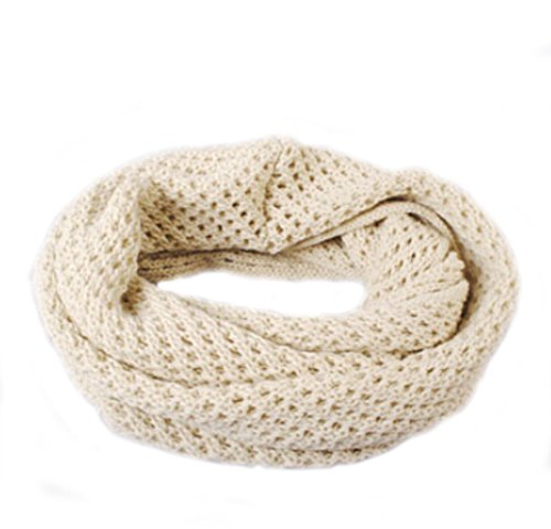 ouming En Coton Blanc épais en tricot chaud écharpe femmes hommes unisexe pour hiver pour temps froid 0045675169881 (0045675169881)