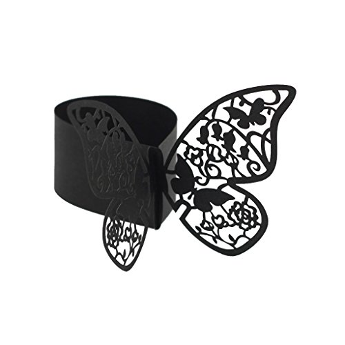 50pcs Papillon Anneau Rond de Serviette Boucle ...