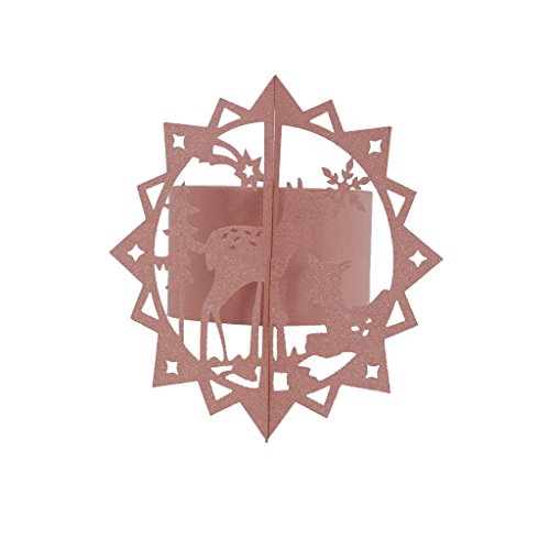 50pcs Renne Anneau Rond de Serviette Boucle Déc...