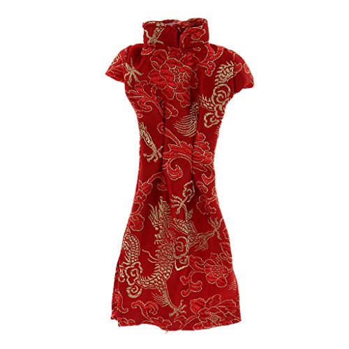 Superbe Cheongsam Chinois Rouge à La Main Pour ...