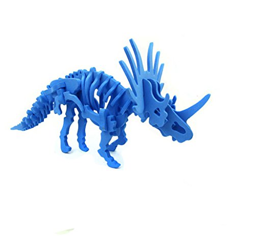 Enfants Simulation En Bois Dinosaure De Puzzle 3d Jouets Dinosaure Modèle Squelette Bleu 0047393179012 Generic