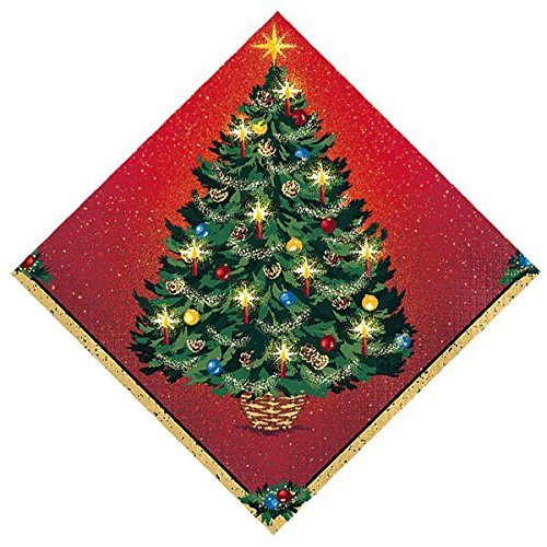 16 x Serviettes de Dejeuner en Papier - Sapin d...