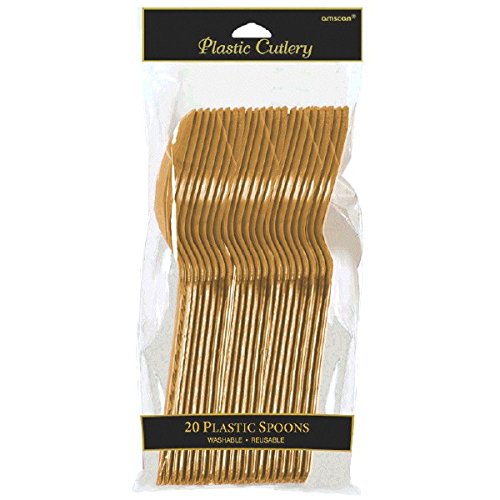 24 Cuillères en plastique - Or/Doré - Fête