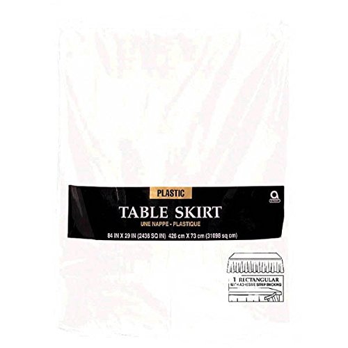 Jupe de table en plastique blanche 4m27
