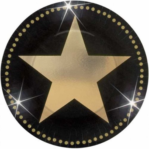 8 Assiettes étoiles dorées