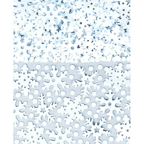 Noël 71g confettis de table - Flocons de neige métalliques - argent et blanc - décoration de Noël code EAN 0048419663041 