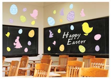 30 pièces de décoration oeufs et lapins de Pâques