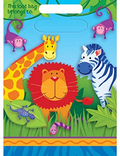 Pochettes à cadeaux animaux de la jungle (x8)