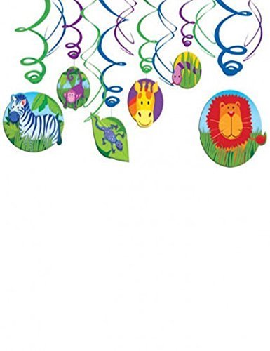 Guirlandes verticales Animaux de la jungle (x12)