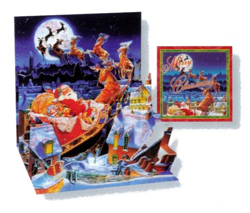 3D Santa's Traîneau Ride Pop-Up Trésor Carte De...