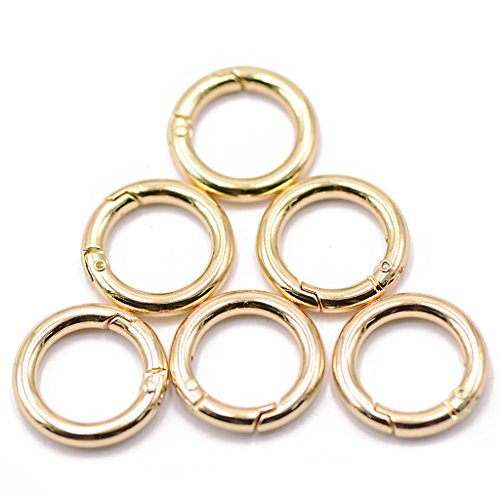 6pcs Boucle à Ressort Mousqueton Rond en Alliag...