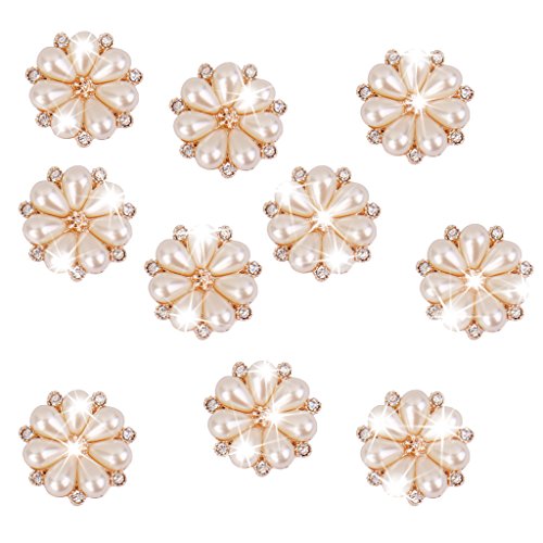 10pcs Bouton Strass Perle 3D Autocollant DIY Coque Mercerie Fleur 23mm 0053722864740 Générique