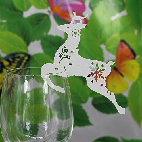 50pcs Glace Blanche Sika De Mariage Vin De Cerf...