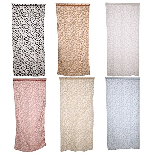 Lot de 1 Voilage Rideau en Voile Paravent Motif...