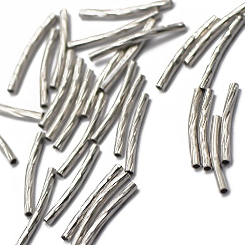 50pcs Gravé Perles Tube Nouilles Fabrication De...