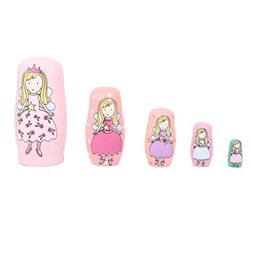 Série de 5pcs Poupées Russes Matriochkas en Boi...