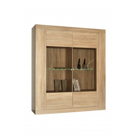 Leylina Argentier moderne à 2 portes lumière incluse coloris chêne naturel code EAN 0061660015605 