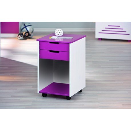 CAISSON SUR ROULETTES à 2 TIROIRS COLORIS BLANC...
