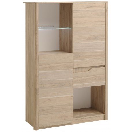 Vitrine à 2 portes en coloris Chêne Dakota