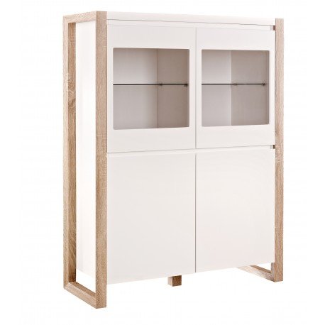 Meuble dressoir CHIMAY blanc laqué 4 portes