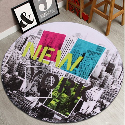 Tapis circulaire chambre chevet tapis dessin an...