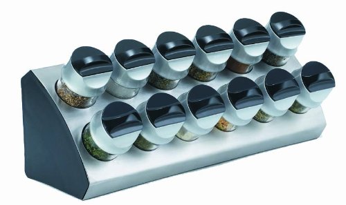 5050408 support à epices 12 bouteilles inox / noir