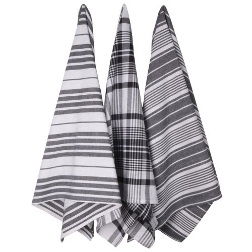 Now Designs Danica 84-5039 Lot de 3 torchons noir 60x90cm code EAN 0064180005798 