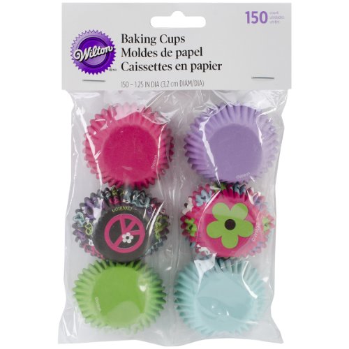 Mini Cuisson Tasses-Paix Et Fleur 150/Pkg