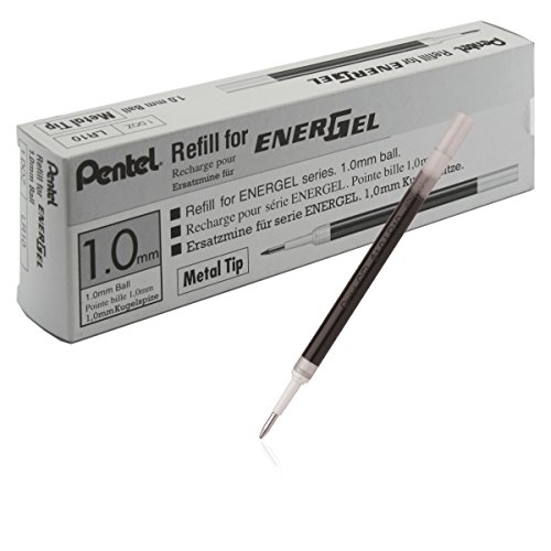 Pentel Lr10-a lot de 12 recharges encre gel pointe métal 1 mm noir code EAN 0072512167144 
