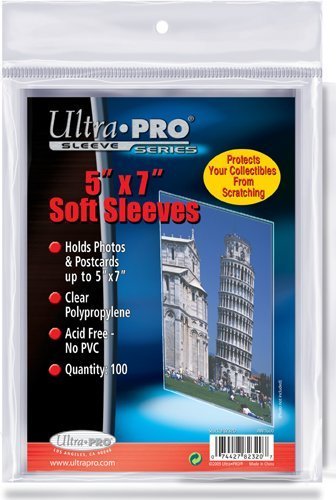 100 Ultra Pro 5 x 7 Soft Sleeves - Photo Foto P...