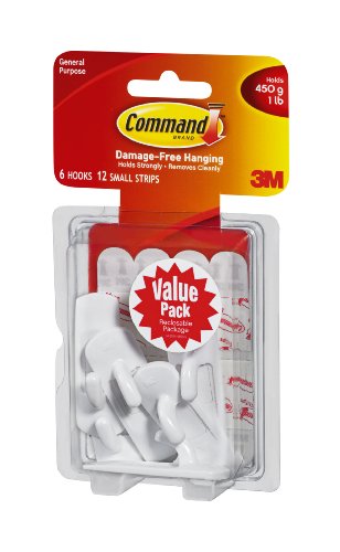 Command 17002-VP Petits crochets avec bandes adhésives Pack économique 0077345417336 3M Command 17002-VP Petits crochets avec bandes adhésives Pack économique 0077345417336 3M