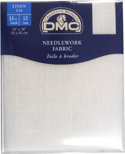 Dee MC DMC Toile a broder en Lin Fin - Blanc de Lin : 12/cm - 32ct/" - 35cm x 45cm 0077540025367 (0077540025367)