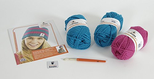 Myboshi kit bonnet, rose et bleu