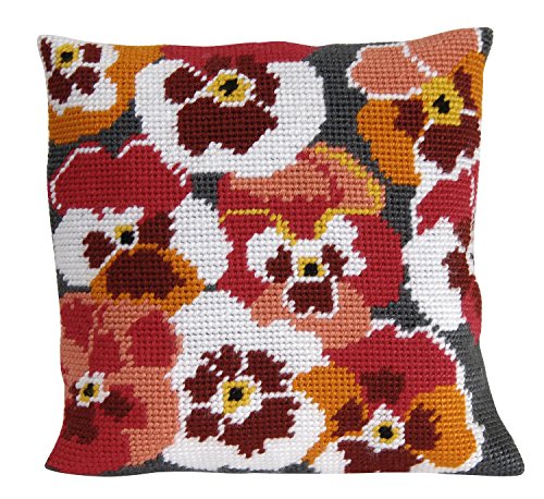 Kit canevas gros trous Pensées rouges C20N81K