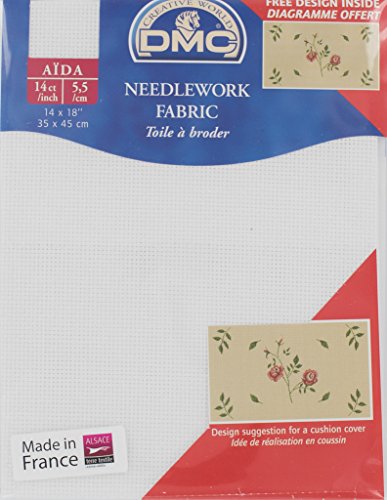 Aida 14 toiles à broder blanc irisé 35 x 45 cm