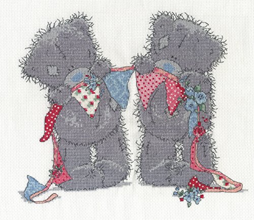 Kit point de croix motif ours me to you fanions...
