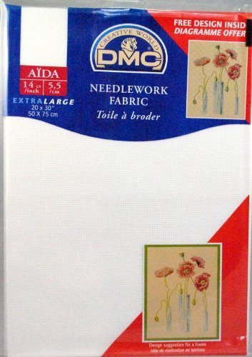 Toile à broder aida de coton blanc - 5,5/cm - 5...