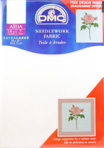 Toile à broder blanc - aida 7/cm - 100% cotton ...