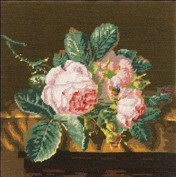 Canevas: Roses sur drapé C42N57